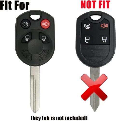 Miniatura 2 de Funda protectora de silicona para llavero de 4 botones con entrada sin llave y control remoto para Ford Escape Explorer Mustang Transit Fusion Focus
