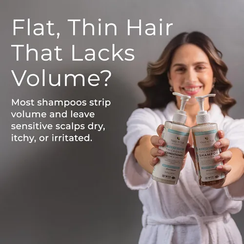 Miniatura 2 de Tree To Tub Juego de champú y acondicionador de biotina voluminizadora, cafeína activadora para un cabello más completo, champú y acondicionador