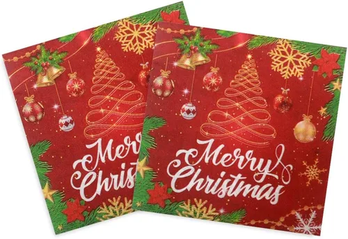 Miniatura 22 de Servilletas de Copo de Nieve, Servilletas Desechables de Papel para Almuerzo Navideño Decoraciones de Fiesta Temática de Nieve Azul, Servilleta
