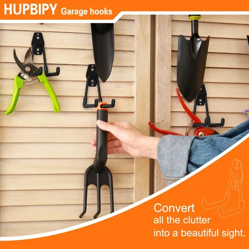 Miniatura 4 de HUPBIPY Ganchos de Garaje de Servicio Pesado Paquete de 6, Colgador Pequeño en Forma de U de 2.8 Pulgadas, Sistema de Almacenamiento Montado