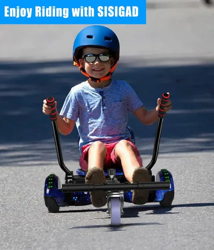 Miniatura 6 de SISIGAD Accesorio para asiento de scooter, 6.5 pulgadas, auto equilibrante, Go Kart, con Bluetooth y luces LED 6.5" azul+azul