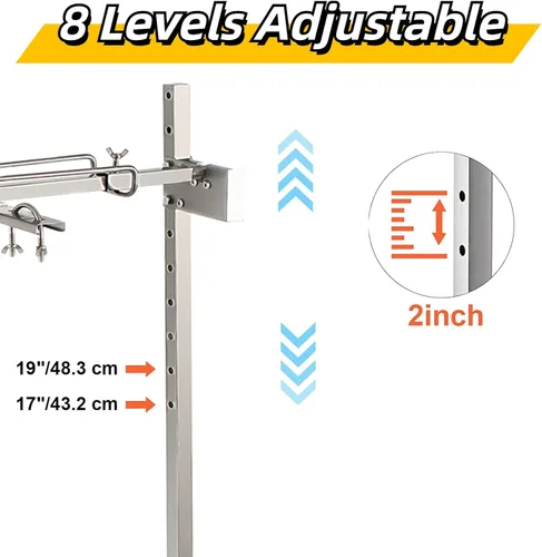 Miniatura 4 de Kit de parrilla eléctrica con rotisserie DESENNIE, capacidad de 46 pulgadas y 132 LBS, motor automático de 50 W de altura ajustable, soporte
