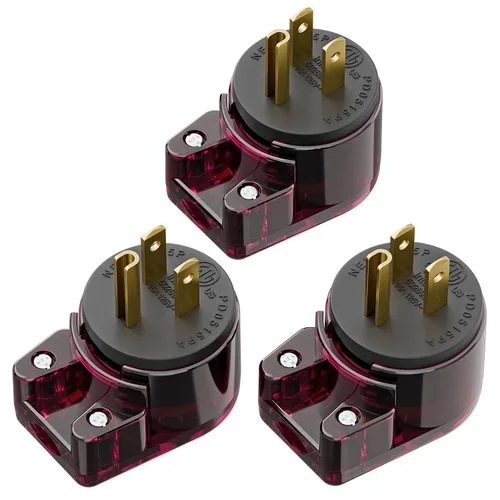 Miniatura 15 de Nema 5-15P Enchufe de ángulo recto de 90 grados, enchufe Plugrand 15A 125V en ángulo, enchufes de CA de 3 clavijas DIY de 3 clavijas, enchufes de CA