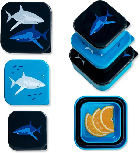 Miniatura 12 de Wildkin Juego de 3 recipientes de comida anidables para niños, apilables, herméticos y sin BPA, aptos para lavavajillas, para la escuela y viajes