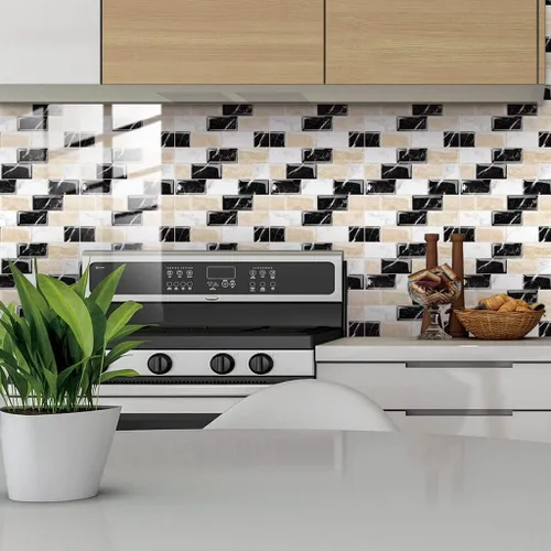 Miniatura 6 de Adhesivos para azulejos de mosaico, azulejos de pared de mosaico, despegar y pegar, ladrillo para salpicaduras de cocina, azulejos de pared 50 hojas