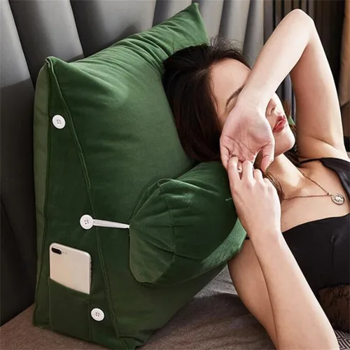 Miniatura 13 de Almohada triangular para lectura y dormir en forma de cuña con almohada ajustable para el cuello, soporte para cuerpo, espalda, lumbar, uso en cama