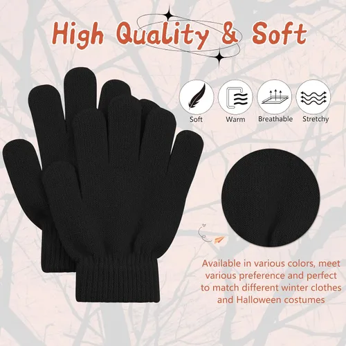 Miniatura 4 de Century Star Guantes de invierno mágicos y cálidos para niños, guantes suaves y elásticos de punto para niños y niñas