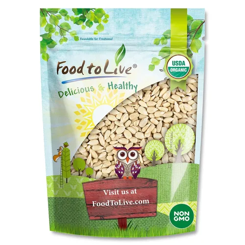 Food to Live Semillas de girasol germinadas orgánicas con sal del Himalaya, 1 libra, granos crudos, perfectas para cocinar, hornear y aperitivos,