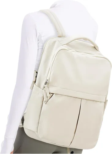 Miniatura 16 de Mochila pequeña para laptop para mujer, bolsa de computadora de 14 pulgadas con bolsillo trasero antirrobo oculto, mochila de viaje ligera