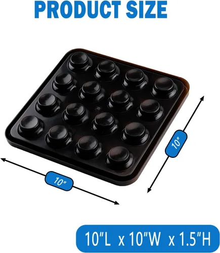 Miniatura 2 de Bandeja de bola de billar estándar para 16 bolas, bandeja de transporte de bolas de plástico negro de 2 1/4 pulgadas para mesa de billar 01