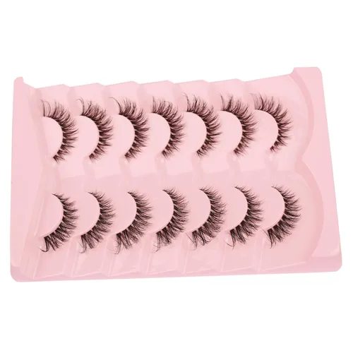 Miniatura 8 de Pestañas de ojo de gato, pestañas postizas de aspecto natural wispy, pestañas de banda transparente con aspecto de extensión de ojo de zorro
