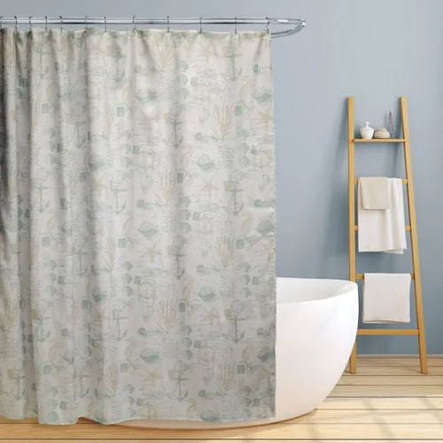 Miniatura 6 de Linen Store lona cortina de regadera de tela, 70"x70
