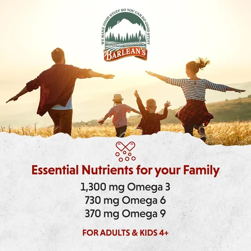 Miniatura 5 de Barlean's Total Omega 3 6 9 Orange Crème Suplemento de aceite de pescado líquido con borraja y aceite de linaza, 2,400 mg de Omegas EPA y DHA Plus
