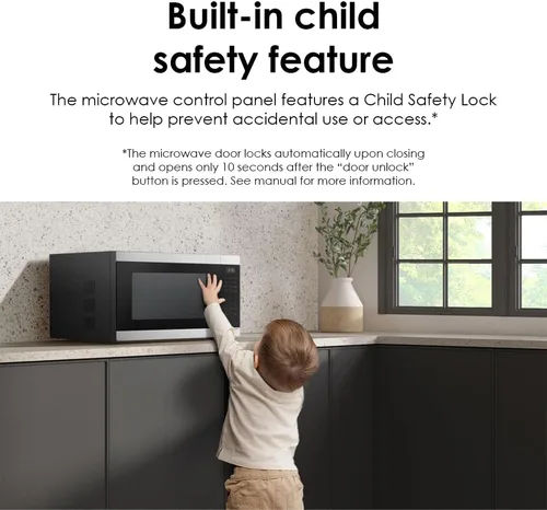 Miniatura 7 de SAMSUNG Horno de microondas para encimera de 1,9 pies cúbicos con cocción por sensor, acero inoxidable, MS19DG8500SRAA