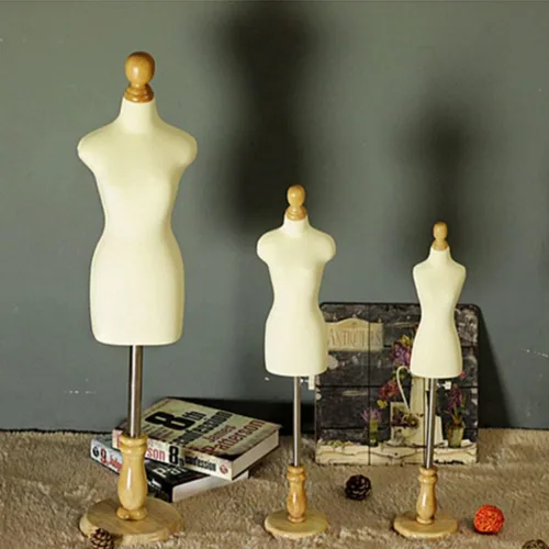 Miniatura 4 de Adjustable Mini Female Mannequin Dress Form with Wooden Base - Perfect for Sewing, Display, Tailoring, Fashion Design, and Crafting - Height