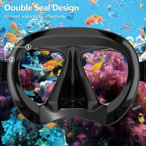 Miniatura 4 de Máscara de buceo panorámica HD para natación, gafas de buceo antivaho, máscara de buceo de vidrio templado, gafas de natación para adultos y jóvenes