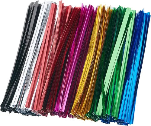 Miniatura 8 de 800 piezas de 4" lazos de torsión metálicos (verde) para lazos de panadería, bolsas de dulces, bolsas de café, lazos para bolsas de regalo