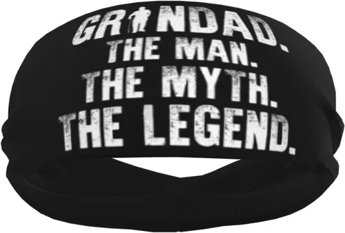 Miniatura 4 de Grandad The Man The Myth The Legend Headband for Men Women Sports Sweatband for Fitness Exercise Moisture Wicking Running Yoga Hairbands