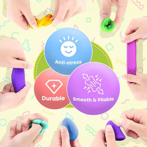 Miniatura 2 de Juguetes Sensoriales Esponjosos para Niños Pequeños: 12 Piezas Súper Suaves y Texturizadas Fidget Sensorial para Niños Autistas con Necesidades