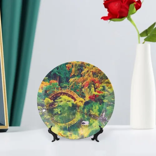 Miniatura 6 de Plato decorativo de 6 pulgadas, cerámica campestre, románticas flores amarillas, placa de exhibición para cenas, eventos de lujo, cena, bodas