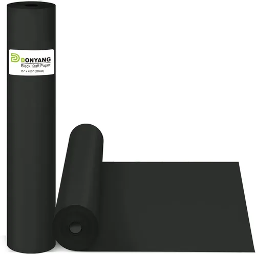 Miniatura 20 de Papel de regalo marrón, rollo de papel kraft, papel decorativo para manualidades de 15 x 450 pulgadas, papel de embalaje para suministros de envío