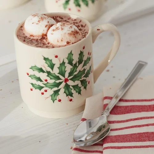 Miniatura 6 de Lenox 853763 Juego de 4 tazas apilables de vacaciones, Vajilla de Navidad, para recibir invitados
