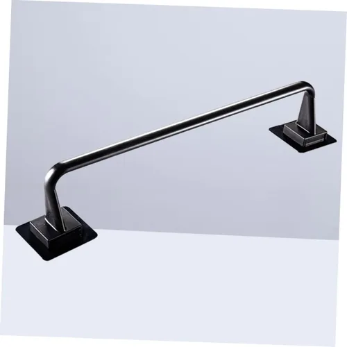 Miniatura 3 de OSALADI Toallero autoadhesivo para toallas de pared, 2 piezas, soporte para toallas de pared, bata negra, toallero de plástico, estante
