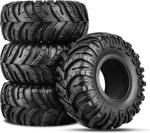 Neumáticos sobre orugas de 2.2 pulgadas, 4 piezas, juego de neumáticos de goma RC para Tamiya Blackfoot Axial SCX10 RR10 Wraith 1/10 RC Rock Crawler