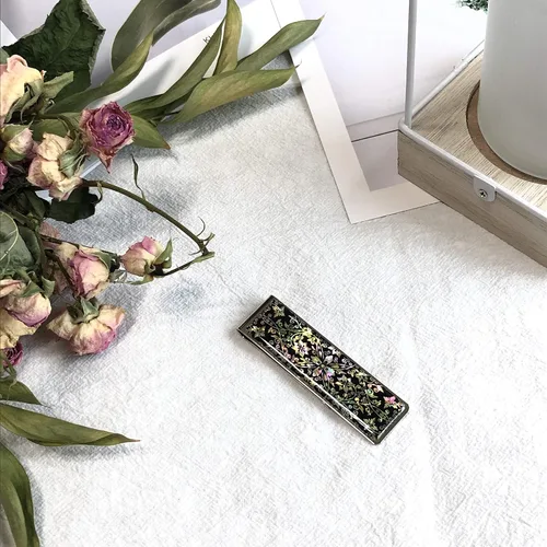 Miniatura 5 de Madre de perla clip de dinero cartera tarjeta de crédito tarjeta de negocios delgada titular de acero inoxidable colección regalo noble