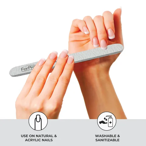 Miniatura 31 de ForPro Professional Collection ForPro Zebra Tabla de Espuma, Grano 80/80, Lima de Uñas de Manicura de Doble Cara, 7 pulgadas L x 0.75 pulgadas A