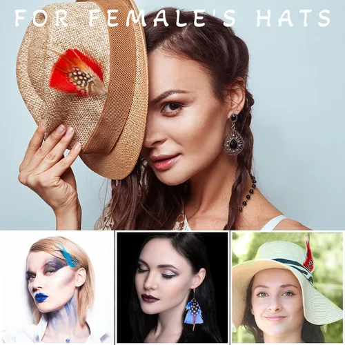 Miniatura 5 de Kenning 39 plumas de sombrero surtidas para sombreros coloridos reales para manualidades, decoración de boda, hombres y mujeres, aprox. 3.1-4.3 in