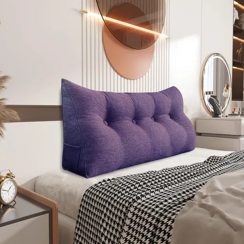 Miniatura 10 de Almohada de cuña pequeña para cabecero; almohada para leer, para sentarse en la cama, almohada triangular de respaldo para adultos, almohada