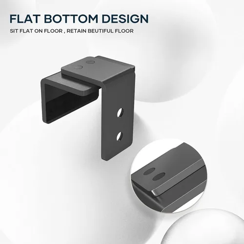 Miniatura 4 de EaseLife Guía de piso inferior para puerta corrediza de granero, forma de U, distancia de ajuste flexible y ajustable, diseño inferior plano al ras