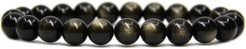 Miniatura 34 de Amandastone Pulsera elástica de cuentas redondas de 0.315 in con piedras preciosas naturales de 7 pulgadas