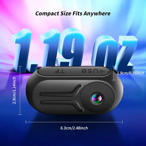 Miniatura 4 de Mini cámara corporal mejorada de 1080P con tarjeta de 64 GB, cámaras de acción deportiva, cámara corporal manos libres con clip trasero magnético