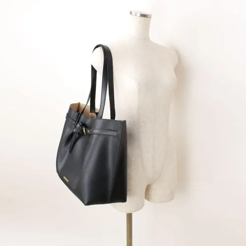 Miniatura 5 de Michael Kors Emilia Large Tote Leather Shoulder Purse Handbag in Black