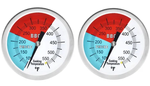 Miniatura 7 de GasSaf 2 3/8" barbacoa de acero inoxidable parrilla de carbón de madera ahumador de temperatura Pit termómetro Fahrenheit e indicador de calor