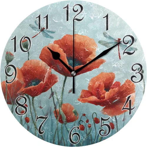 Miniatura 16 de susiyo Reloj de pared de alpaca con diseño de llama, con diseño de animales, silencioso, redondo, sin tictac, funciona con pilas, creativo