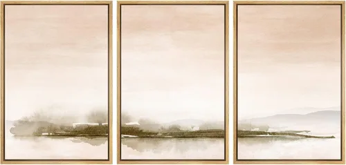 Miniatura 134 de SIGNWIN Lienzo enmarcado para pared, juego de arte tranquilo con reflejo de lago, acuarela, montaña y agua, ilustraciones modernas, arte abstracto