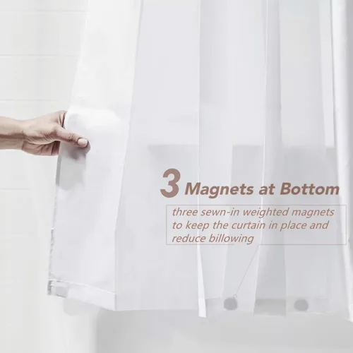 Felisa Forro de Cortina de Ducha de Tela para Cabina con 3 Imanes, 36A x 72L, Impermeable y Calidad de Hotel, Cortina para Cabina de Ducha para