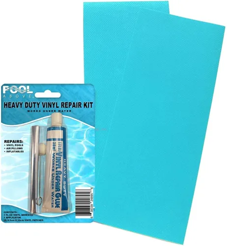 Miniatura 5 de Paquete de 2 parches de reparación de vinilo azul polvo resistente de 4 x 10 para botes inflables y piscinas Azul polvoriento