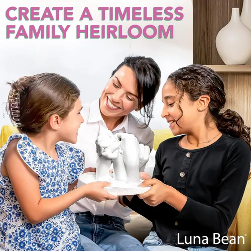 Miniatura 3 de Kit XL de moldeado de manos de familia Luna Bean – Kit de molde extra grande para familias, moldea hasta 6 manos – Ideas únicas de regalos