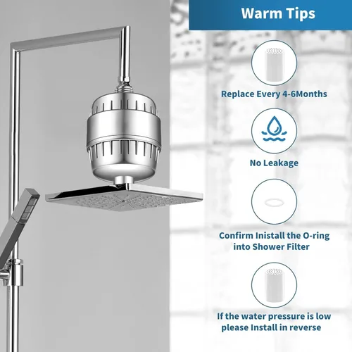 Miniatura 5 de Cartucho de repuesto de filtro de ducha de 20 etapas, filtro de agua de ducha universal ZGMEH para purificador de agua dura, elimina cloro, metales
