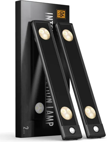 Miniatura 8 de YIGER Luces para debajo del gabinete, luz inalámbrica con sensor de movimiento para interiores, iluminación LED cálida de 10 pulgadas, funciona