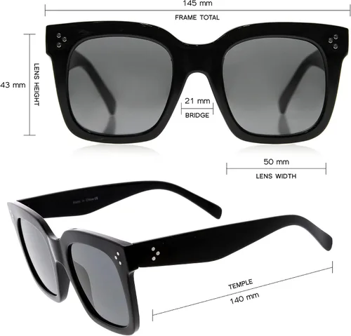 Miniatura 7 de zeroUV - Gafas de sol cuadradas retro de moda de gran tamaño para mujer estilo vintage 1.969 pulgadas