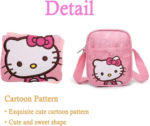 Miniatura 5 de Mini bolso rosa para niñas, lindos bolsos cruzados de lona