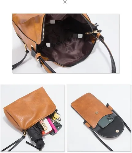 Miniatura 4 de Bolso de mano de moda para mujer, bolso de hombro, asa superior, juego de 4 piezas