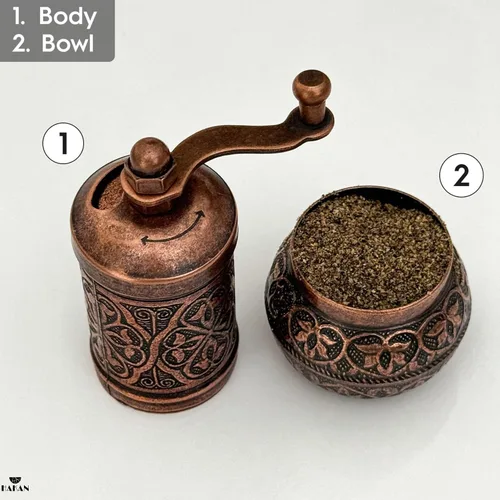 Miniatura 7 de Molinillo de sal y pimienta negra, molinillo de especias recargable, molinillo de pimienta turca vintage, molinillo de sal auténtico con grosor