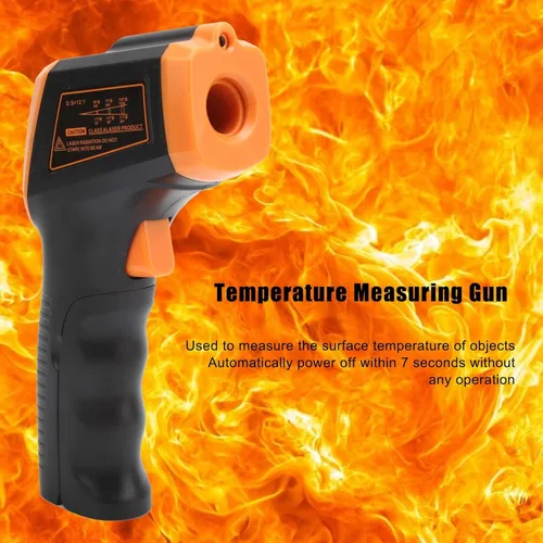 Miniatura 2 de Pistola de medición de temperatura, termómetro infrarrojo, termómetro industrial, con pantalla LCD GM320S para tuberías de agua caliente, partes
