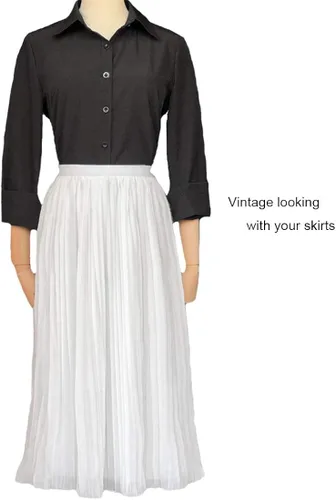 Miniatura 7 de Gemolly Camisas básicas con botones para mujer, manga larga, talla grande, simple, elástica, formal, casual, blusa